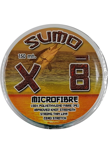 Sumo X8 Ip Misina 150M Polietilen Micro Fiber Ip Misina Yeşil