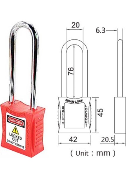Uzun Kelepçeli Plastik Güvenlik Kilidi Eked | 201L fiyatları