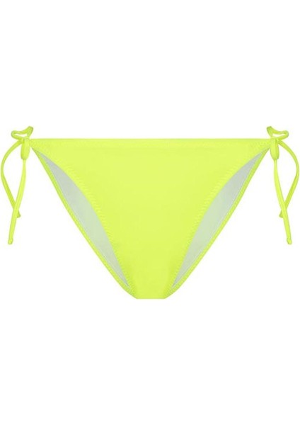 Neon Yeşil Belden Bağcıklı Üçgen Bikini Takımı