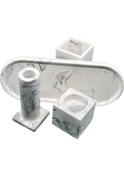 Marble Serisi Diş Fırçalık Banyo Seti fiyatları