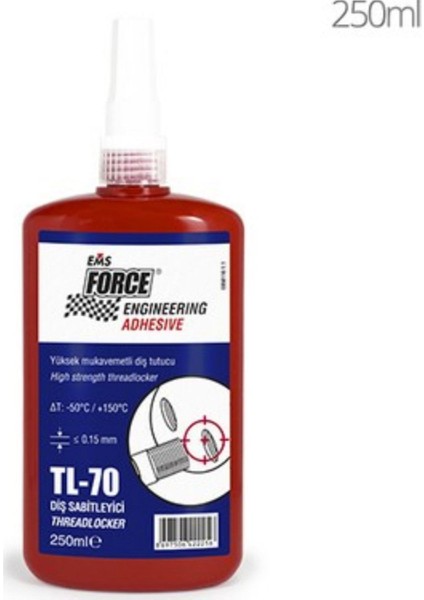 İstanbul e-Hırdavat Force Ems Tl-70 Civata Sabitleyici Yüksek Kuvvet 250 ml