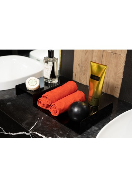 Siyah Akrilik Havluluk Dekoratif Banyo Stadı 35X20CM 5 mm