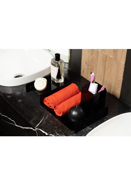 Siyah Akrilik Havluluk Dekoratif Banyo Stadı 35X20CM 5 mm
