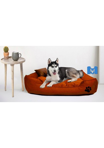 Ultrasoft Mukavemetli Battal Boy Köpek Yatağı Yıkanabilir Ürün / Kemik ve Yastık Hediyeli