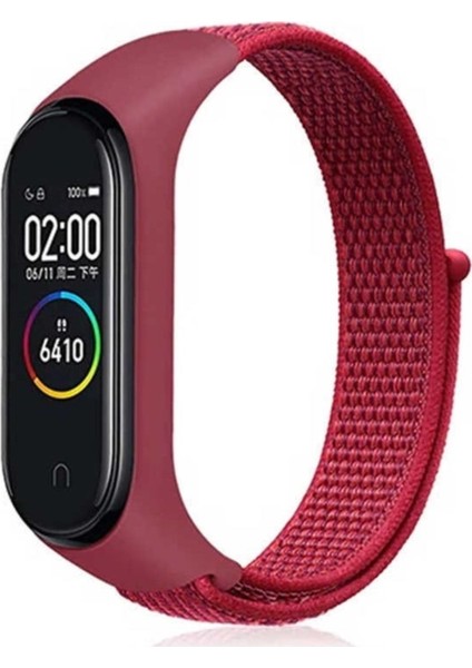 Xiaomi Mi Band 4 / 5 / 6 Hasır Kumaş Örgü Spor Kordon Kayış
