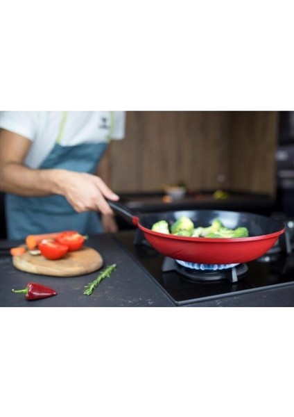 Anthony Alüminyum Kızartma Tavası 28CM Kırmızı fırsatları