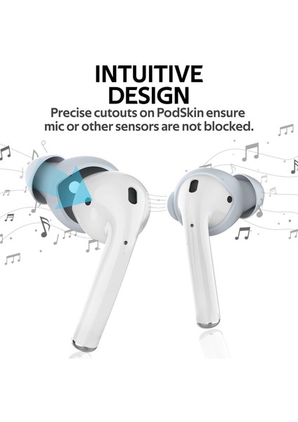 Podskin Apple Airpods 1. ve 2. Nesil ile Uyumlu Kaymaz Sportif Kulaklık Kılıf