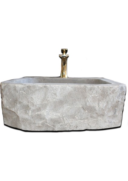 Antrasit Bazalt Batarya Çıkışlı Kare Lavabo