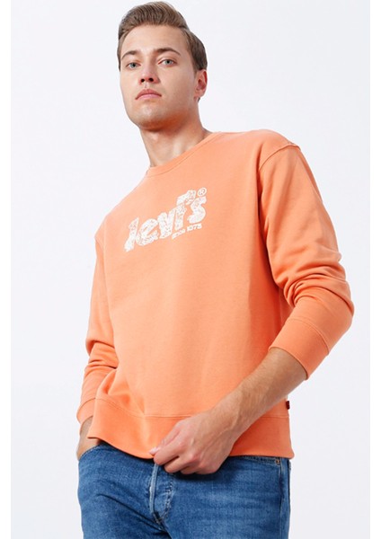 Erkek Turuncu Rahat Kesim Sweatshirt - A2826-0005