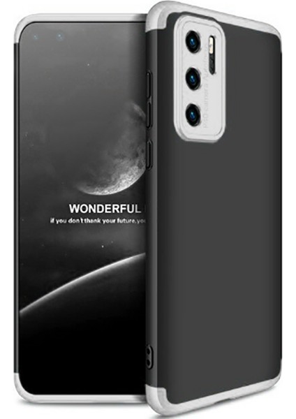 Huawei P40 Pro ile Uyumlu Kılıf 3 Parçalı Tam Koruma Dayanıklı Soft Ince Kılıf