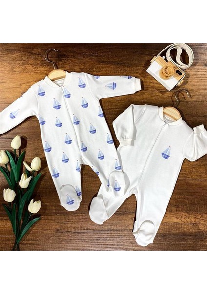 2'li Penye Fermuarlı Bebek Tulum Yelken fiyatları