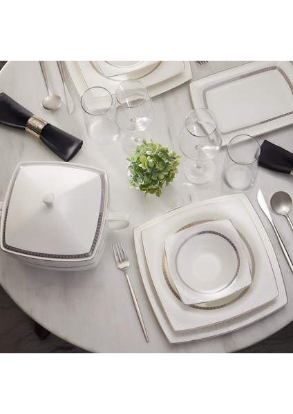 Fine Pearl Lorenzo 62 Parça 12 Kişilik Kare Yemek Takımı