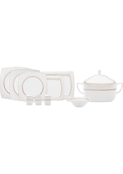 Fine Pearl Lorenzo 62 Parça 12 Kişilik Kare Yemek Takımı modelleri