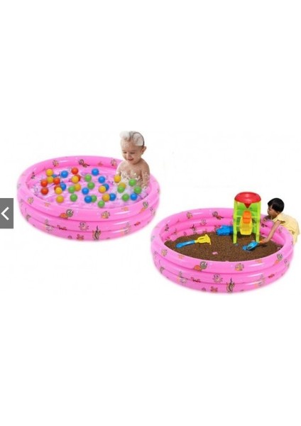 Oval Şişme Havuz Bebek Havuzu Şişme Çocuk Havuzu 100CM Pembe