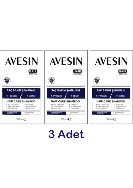 Avesin Hair Complex Saç Bakım Şampuanı ( 3 Kutu )