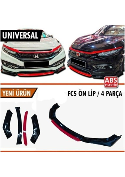 Universal Flaplı 4 Parça Lip Piano Black Siyah Dilli