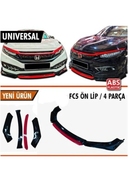 Oto Türk Universal Flaplı 4 Parça Lip Piano Black Siyah Dilli