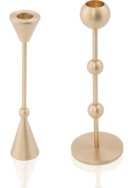 Pirinç El Yapımı Uzun Konik ve Toplu Şamdan Victoria Ikili Set fiyatları