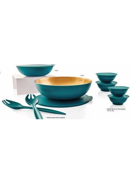 Berrak Yeşil-Gold Saklama Kabı 7'li Set