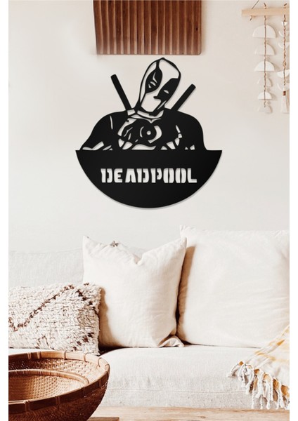 Deadpool Temalı Dekoratif Ahşap Tablo