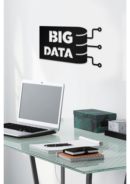 Big Data Yazılı Dekoratif Ahşap Tablo