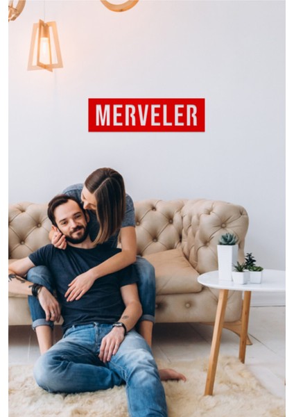 Merveler Yazılı Dekoratif Ahşap Tablo