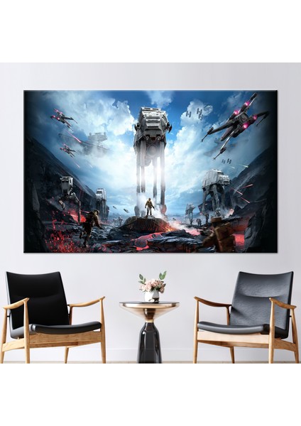 1 Parça Kanvas Tablo, Star Wars Walker, Çocuk Odası Posteri, Modern Duvar Dekoru, Çocuk Sanat,