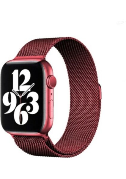 Apple Watch Seri 9 8 7 6 5 4 3 Se / Ultra 42-44-45-49 MM Ebatlar İçin Milano Loop Çelik Örme Kordon