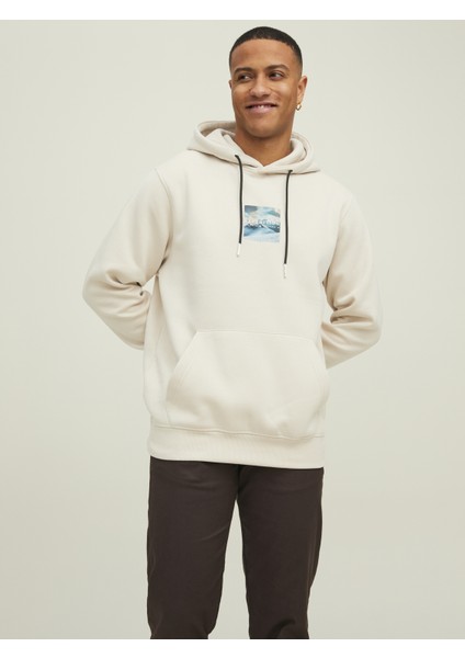 Jcohıkıng Sweat Hood Beyaz Erkek Sweatshirt 12216305-Moonb