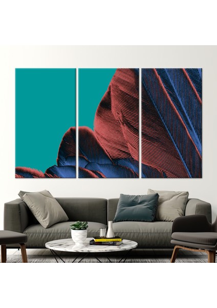 3 Parçalı Kanvas Tablo, Tüy Baskılı, Modern Kanvas, Soyut Tüy Kanvas Sanatı, Soyut Duvar Dekoru,