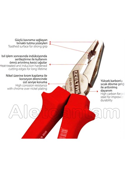 Izeltaş Opak Pense 160 mm Kombine Pense fiyatları