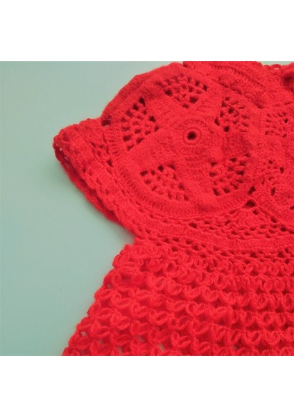 Yıldız Motifli Kırmızı Kız Çocuk Elbise fiyatları