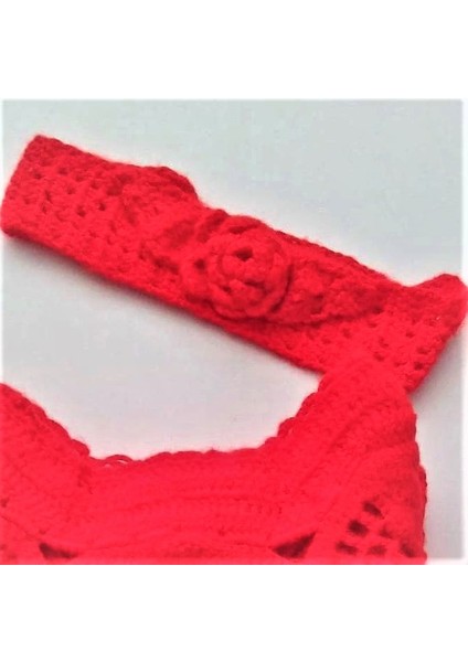 Yıldız Motifli Kırmızı Kız Çocuk Elbise fırsatları