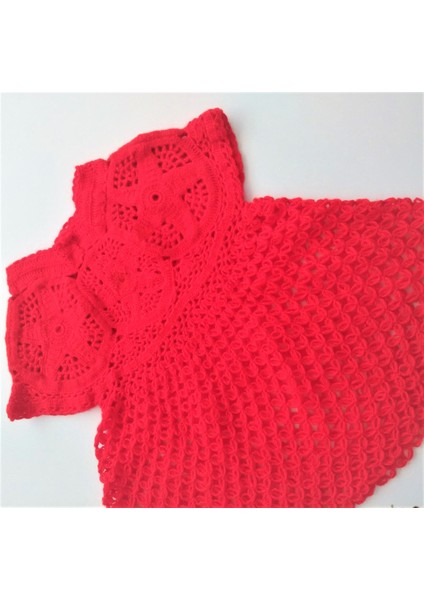 Yıldız Motifli Kırmızı Kız Çocuk Elbise indirimleri