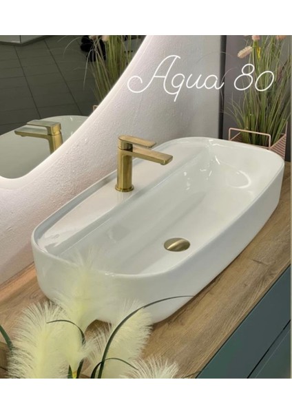 Cerastyle Aqua 80 cm Tezgah Üstü Çanak Lavabo