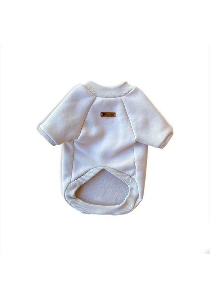 Basic Bej Polarlı Kedi Köpek Sweatshirt
