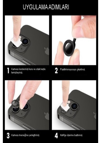 Apple iPhone 13 Pro/13 Pro Max Uyumlu Kamera Lens Temperli Koruyucu 3'lü fiyatları