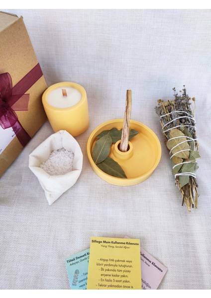 Arınma Tütsülük Set Vegan Kiraz Çiçeği Sedir Kokulu Soya Mumu Palo Santo Adaçayı Lavanta Tütsü Seti fiyatları