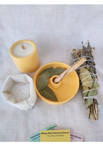 Arınma Tütsülük Set Vegan Kiraz Çiçeği Sedir Kokulu Soya Mumu Palo Santo Adaçayı Lavanta Tütsü Seti modelleri