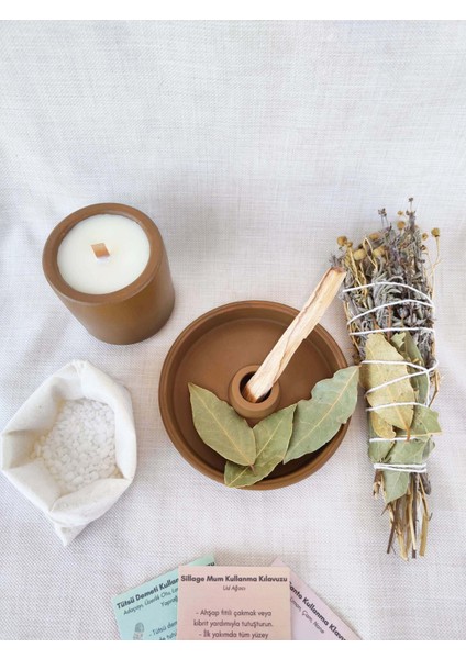 Arınma Tütsülük Set Vegan Kiraz Çiçeği Sedir Kokulu Soya Mumu Palo Santo Adaçayı Lavanta Tütsü Seti fiyatları