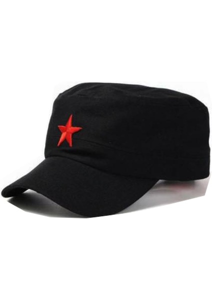Yıldızlı Fidel Castro Che Guevara Şapkası Siyah Renk