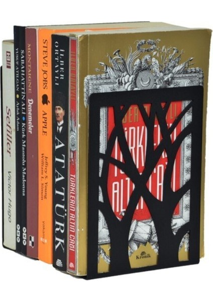 Ağaç Desenli Metal Kitap Desteği Kitap Tutucu 2'li