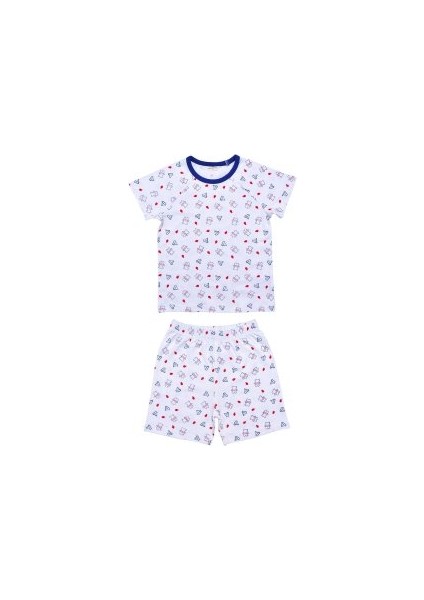 %100 Organik Pamuk Sailor Erkek Çocuk T-Shirt Şort Seti 2li