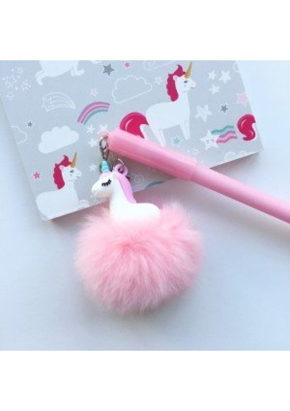 Unicorn Pompom Başlıklı Kurşun Kalem