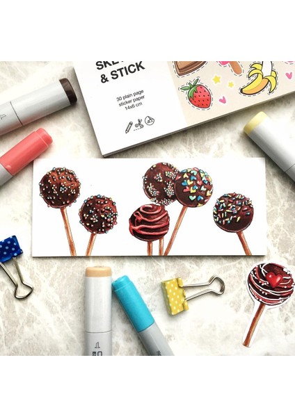 Kare 7.5X15 cm Çıkartma Albümü (Karışık Teknikler Için) Stickerbook