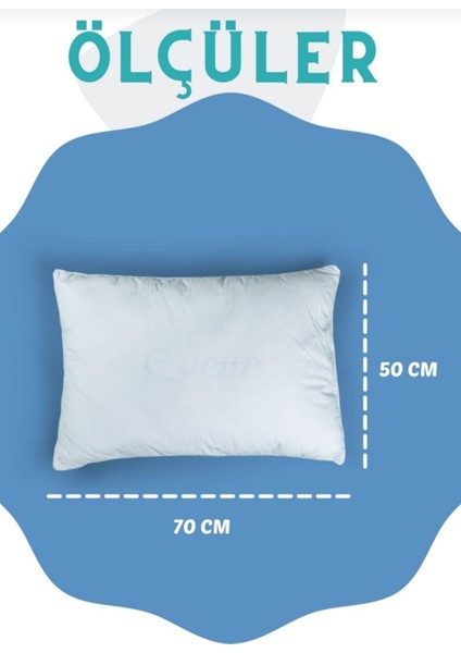 AY Home  Boncuk Sılıkon Yastık 4 Adet  800 gr 50 x 70 cm Ebatinda Diş Kumaşı  100% Pamuklu Antibakteriyal Yastıksı