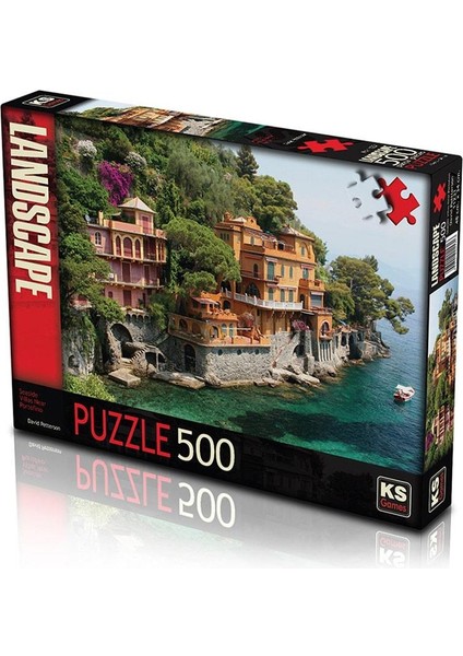 Seaside Villas Near Portofino Italy Puzzle & Yapboz - 500 Parça