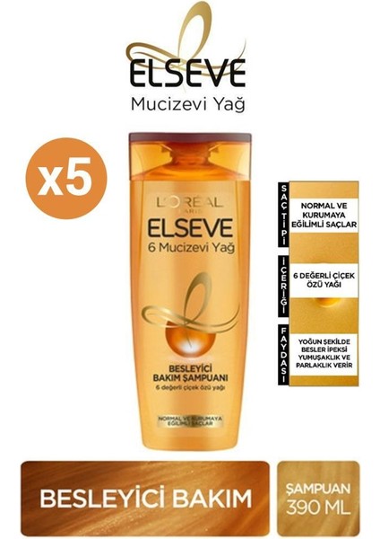 Mucizevi Yağ Şampuan 390ml X5