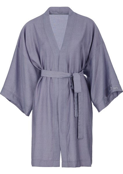 Mor Basic Oversize Baskısız Dokuma Kadın Erkek Kimono