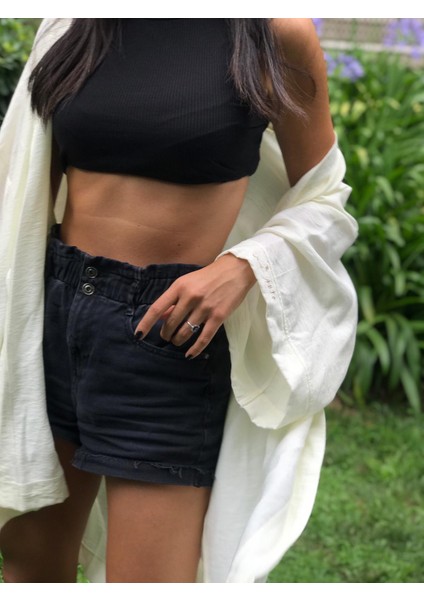 Ekru Basic Oversize Baskısız Dokuma Kadın Erkek Kimono